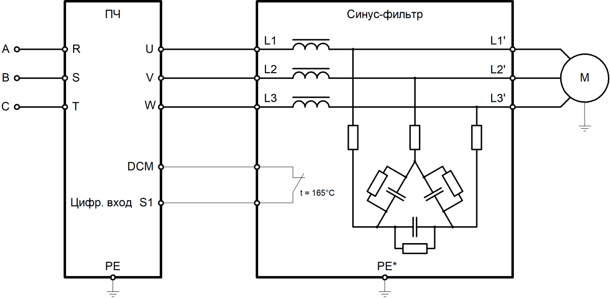 Схема подключения ПЧ и синус фильтр от 22 кВт (как на LCI).png